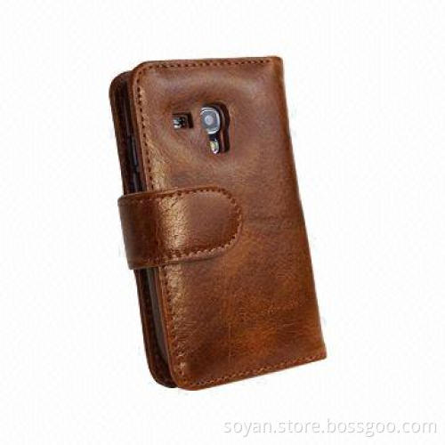 Wallet Case for Samsung Galaxy S3, with Genuine Leather, High-end Gripping Texture